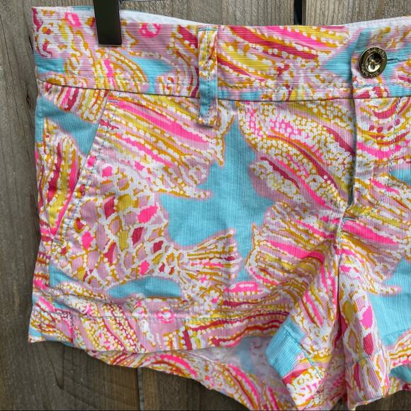 Lilly Pulitzer Walsh Shorts Breakwater Blue Tini Bikini Tropical Summer Size 4 - Picture 4 of 9